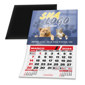 Imã de Geladeira Corte Reto e Calendário
